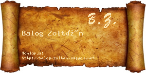 Balog Zoltán névjegykártya