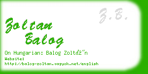 zoltan balog business card